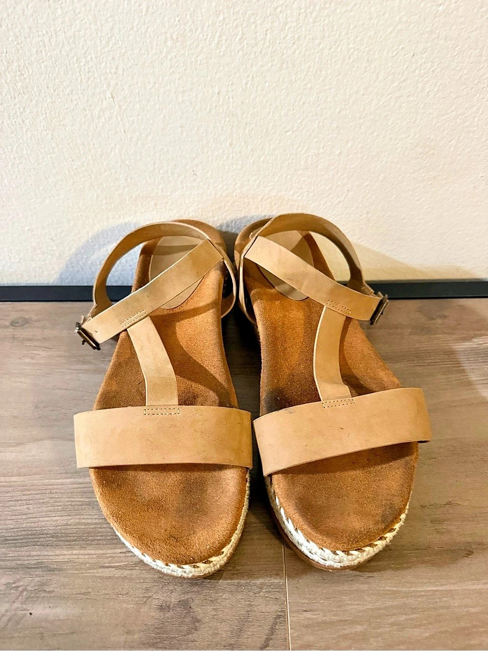 ROUGE Platform Espadrille Sandals in Brown & White US 9 - EU 38